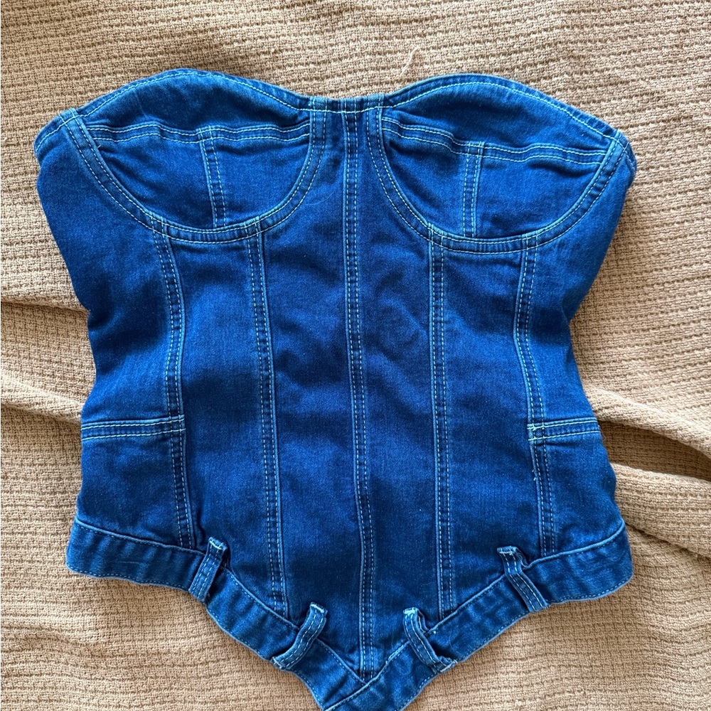 Denim Corset Style Top